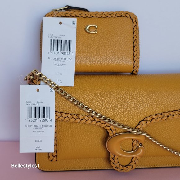 COACH Small Tabby Chain Clutch With Braided Trim & Matching Small Card Case SET⭐ - Picture 16 of 16